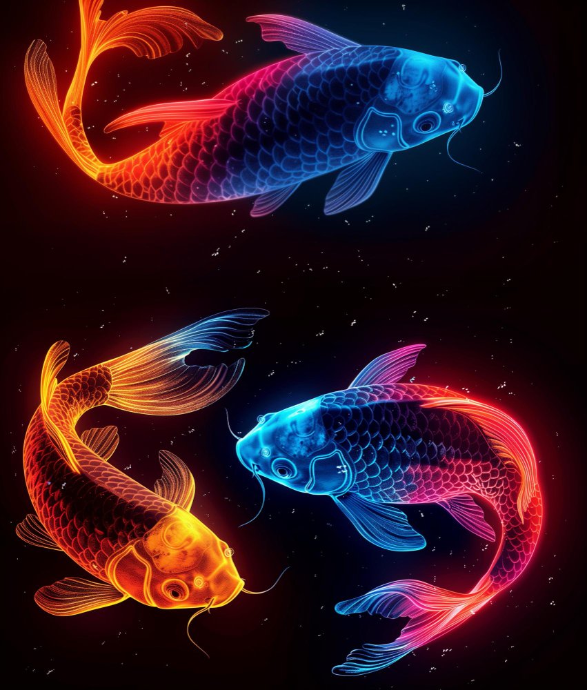 neon koi fish