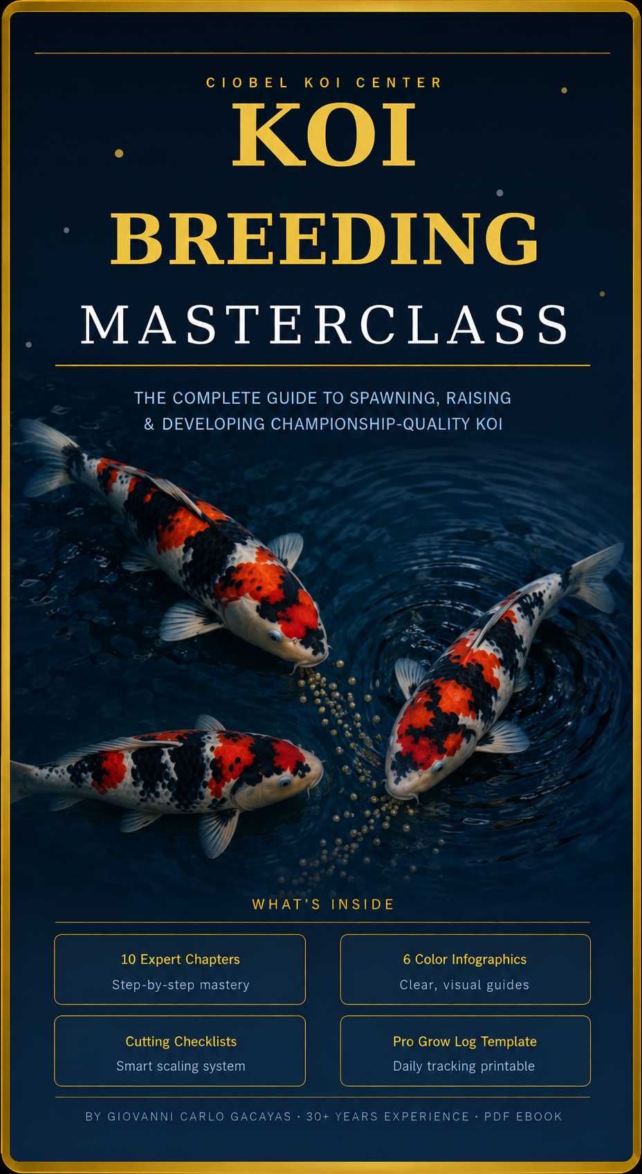 Koi Breeding Masterclass: The Complete Guide to Spawning, Raising & Developing Championship-Quality Koi Fish – By Giovanni Carlo Bagayas 1 koi breeding masterclass e-book