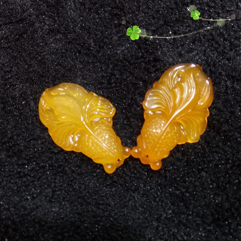 Lucky Goldfish Jade Pendant Necklace — Yellow Agate Chalcedony Good Luck Charm for Wealth & Abundance 4 Lucky Goldfish Jade Pendant Necklace — Yellow Agate Chalcedony Good Luck Charm for Wealth & Abundance - Image 4