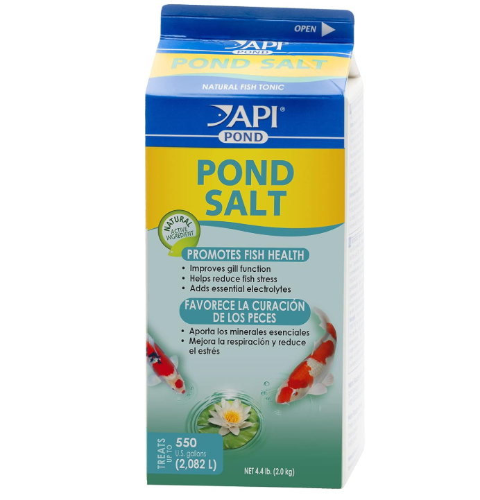 API Pond Salt 4.4 pound — non-iodized pond salt for koi disease treatment, osmotic stress relief and gill support