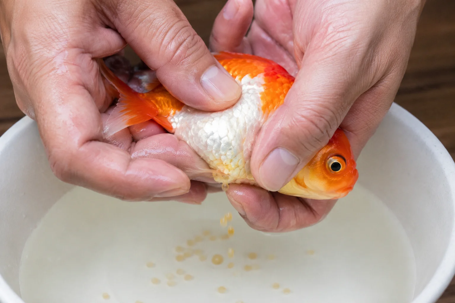 How to breed goldfish — complete step by step guide showing hand breeding technique, spawning setup and fry care for successful goldfish reproduction