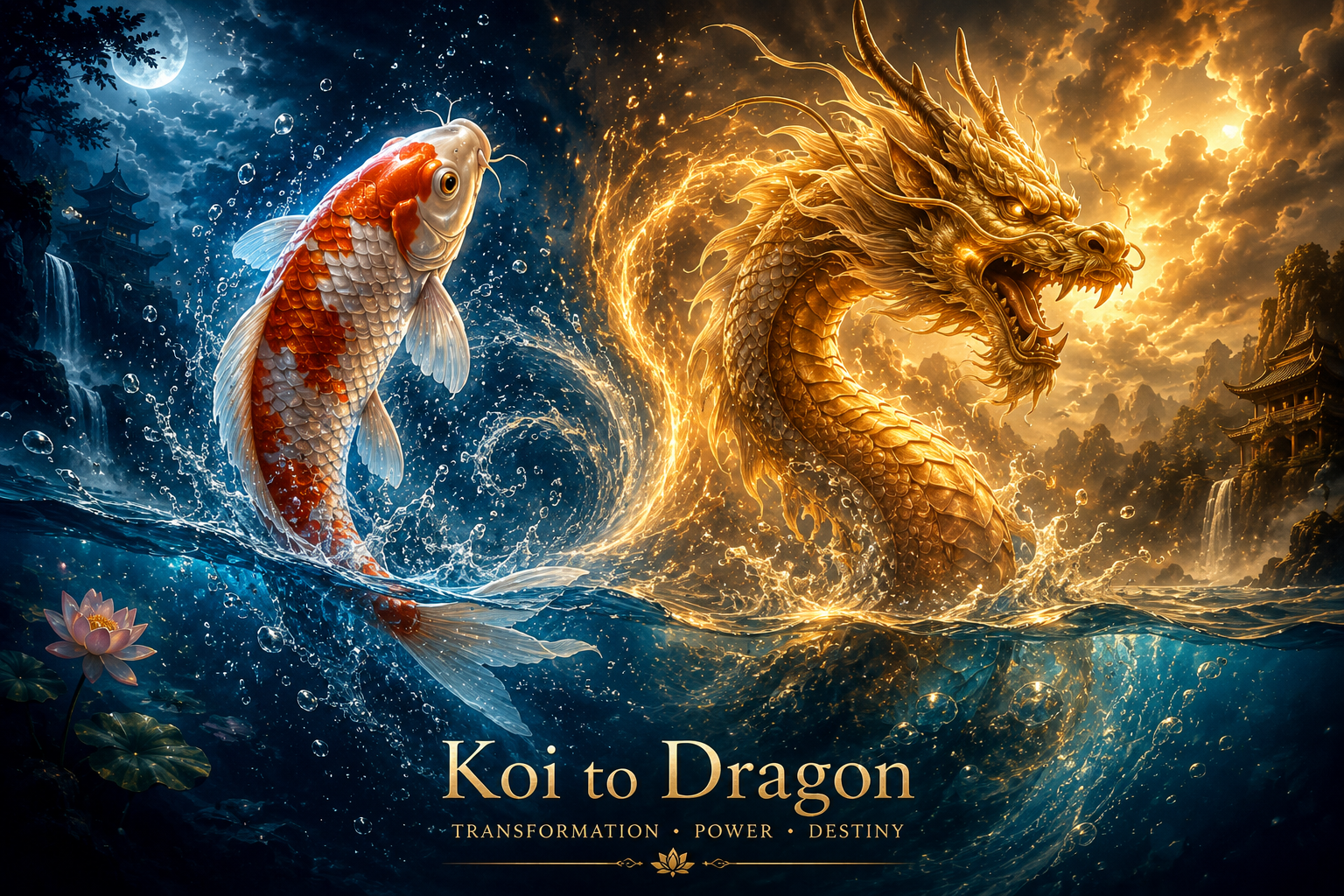 koi fish turning into dragon dream meaning transformation auspicious success legend
