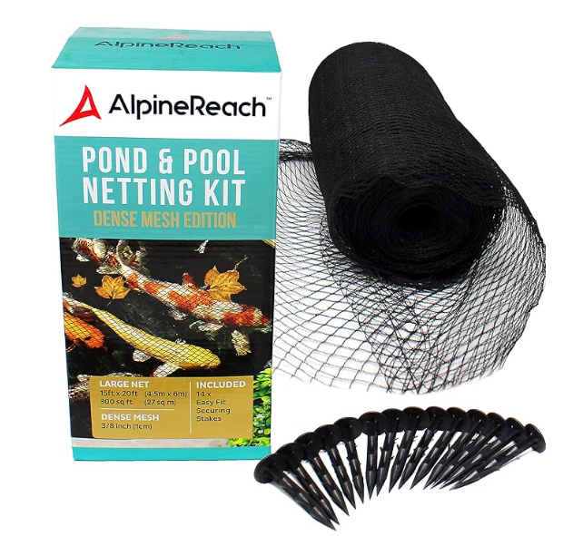 Koi Pond Netting — Heron Deterrent pond netting for koi fish heron deterrent suspended above water surface