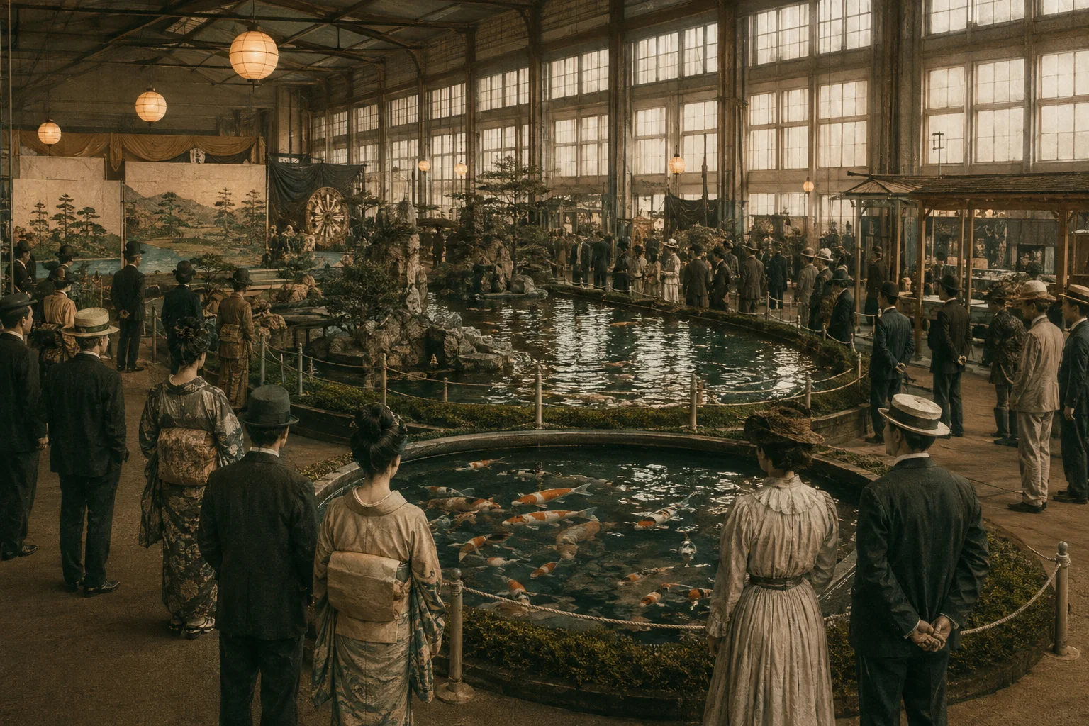 1914 Tokyo exposition koi fish display