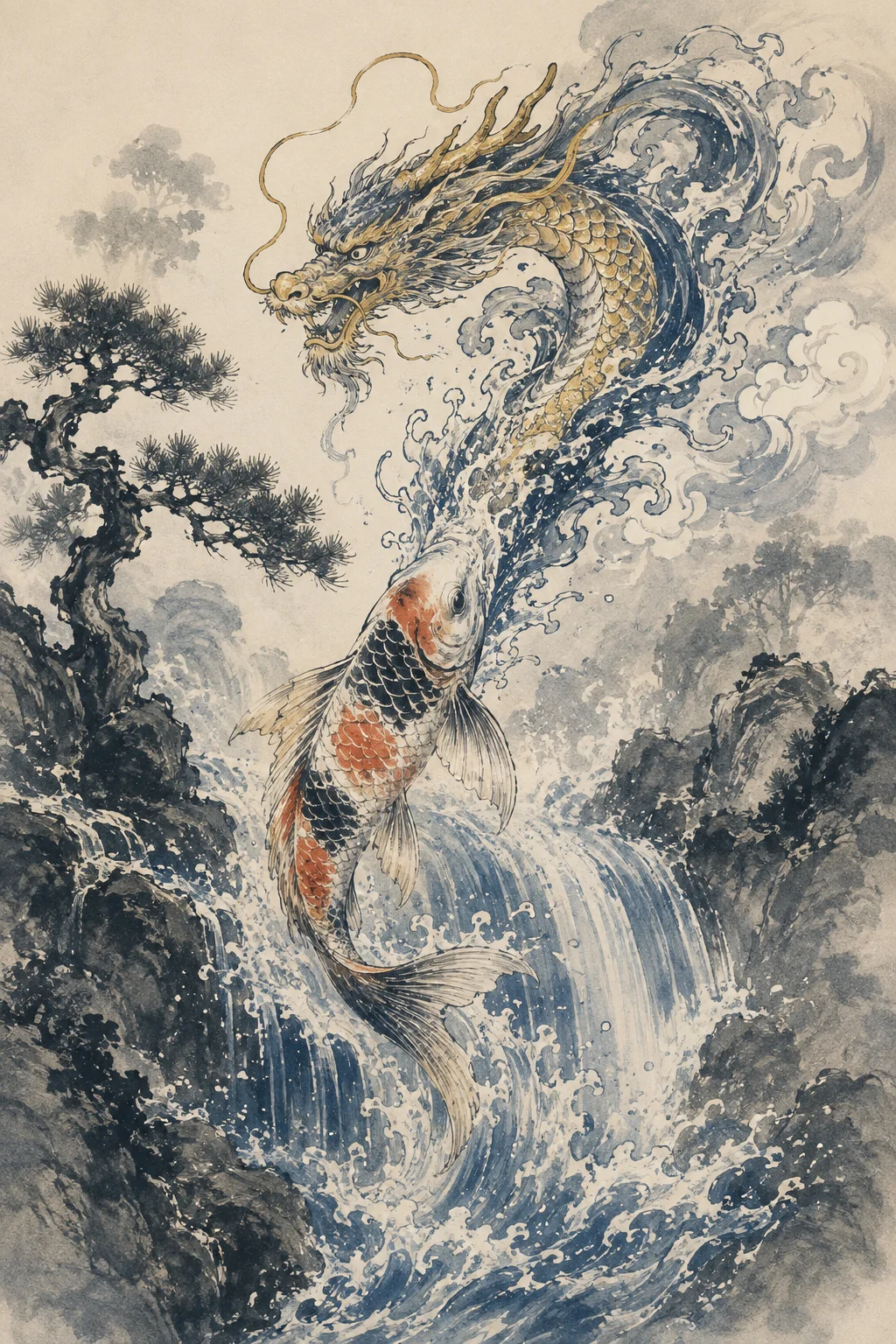 koi fish Dragon Gate legend transformation