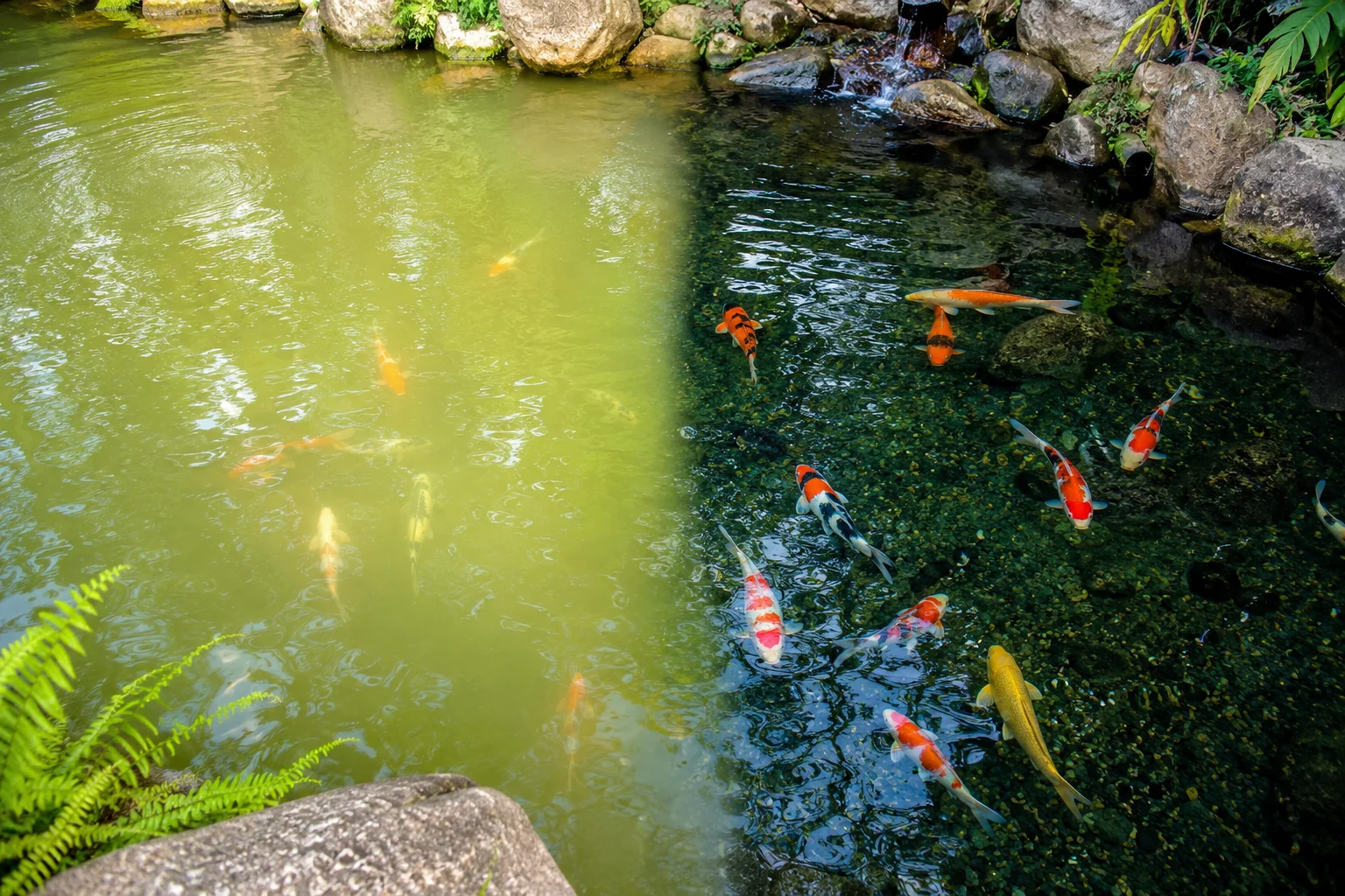 koi pond UV clarifier clear water results